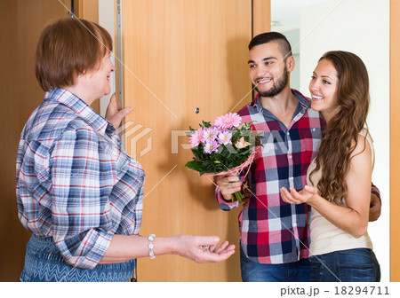 couple came to visit mother at the parental home couple came to visit mother at the parental home 18294711
