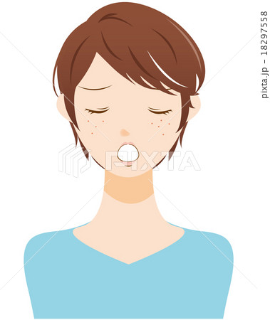 ニキビに悩む女性 ニキビに悩む女性 18297558