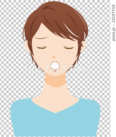 ニキビに悩む女性 ニキビに悩む女性 18297558