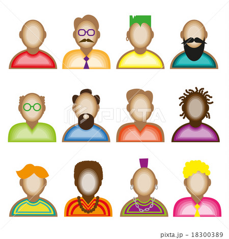 Creative modern icons avatars with male persons. Creative modern icons avatars with male persons. 18300389