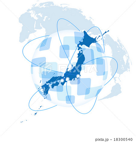 日本地図 ビジネス グローバルビジネス グローバル 日本 経済 貿易のイラスト素材