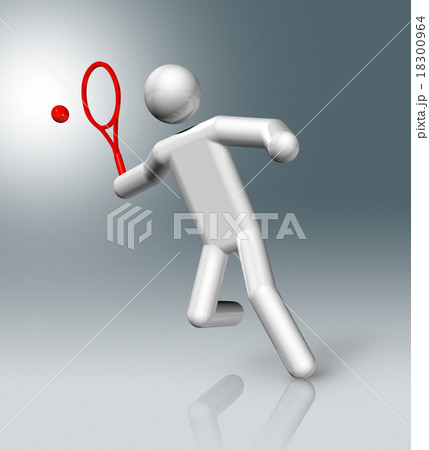 Tennis 3D symbol, Olympic sports Tennis 3D symbol, Olympic sports 18300964