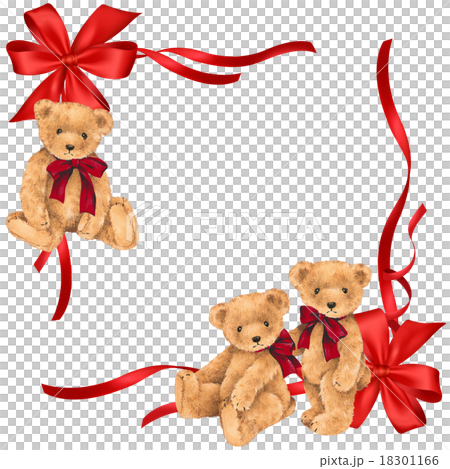 可愛いクマとリボンの飾り 可愛いクマとリボンの飾り 18301166