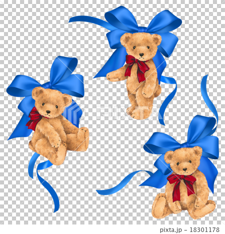 可愛いクマとリボンの飾り 18301178
