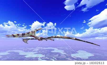Huge pterodactyl over land 18302613