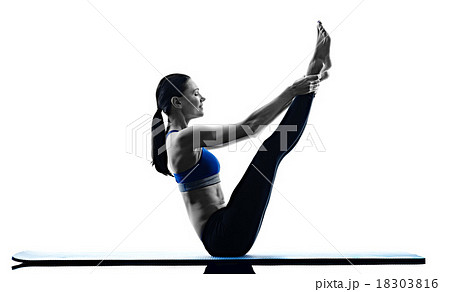 woman pilates exercises fitness isolated woman pilates exercises fitness isolated 18303816