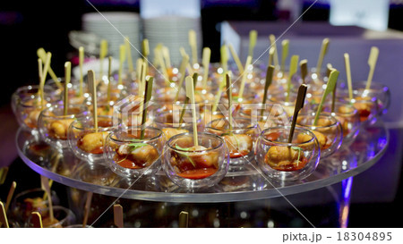 Finger Food in small glass with stick Finger Food in small glass with stick 18304895
