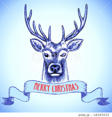 Hand drawn Christmas card Hand drawn Christmas card 18305035