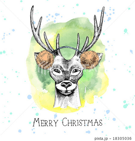 Hand drawn Christmas card Hand drawn Christmas card 18305036