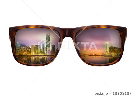 Sunglasses with beautiful panorama of Hong Kong 18305187