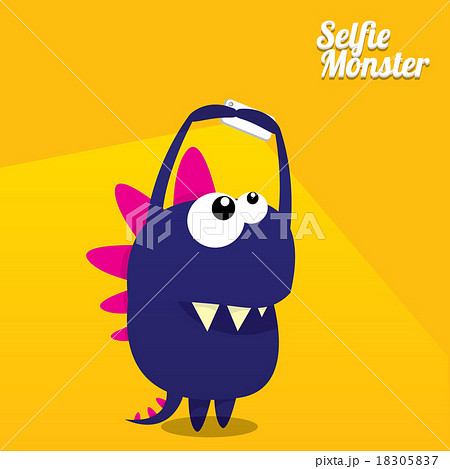 Monster Taking Selfie Photo on Smart Phone 18305837