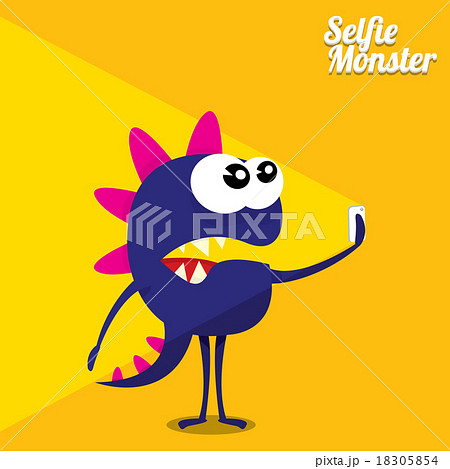 Monster Taking Selfie Photo on Smart Phone Monster Taking Selfie Photo on Smart Phone 18305854