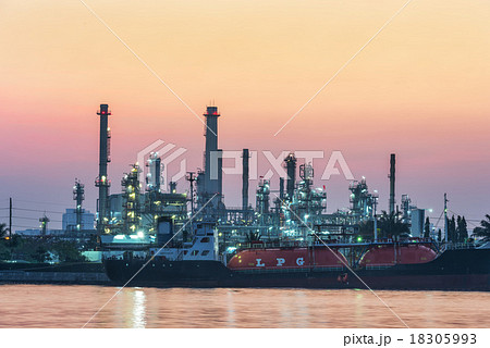 fog in the morning with gas ship near refinery fog in the morning with gas ship near refinery 18305993