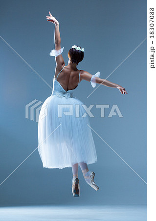 Portrait of the ballerina on blue background Portrait of the ballerina on blue background 18307088