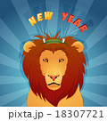 Concept illustration of wild animal lion in winter 18307721