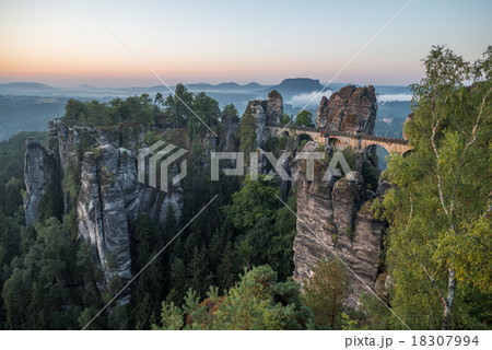 The Bastei bridge, Saxon Switzerland National Park The Bastei bridge, Saxon Switzerland National Park 18307994