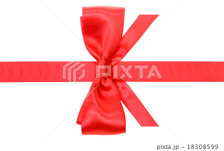 real red bow with vertically cut ends on band 18308599