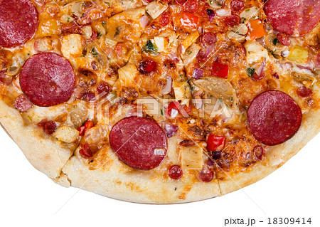 fresh hot fast food slices of pizza 18309414