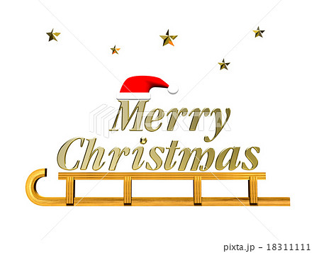 Merry Christmasロゴ背景無しのイラスト素材 18311111 Pixta