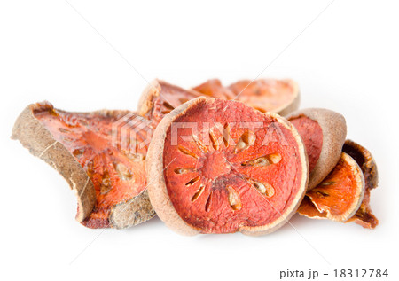 Dry Bael Fruit tea (Aegle marmelos) isolated. 18312784