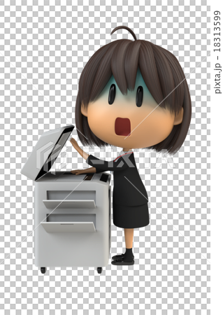 Pale yellow female staff using copy machines Pale yellow female staff using copy machines 18313599