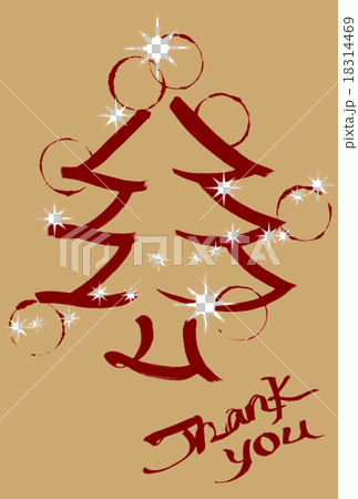 墨絵 クリスマスツリー(Thank you) .n 墨絵 クリスマスツリー(Thank you) .n 18314469