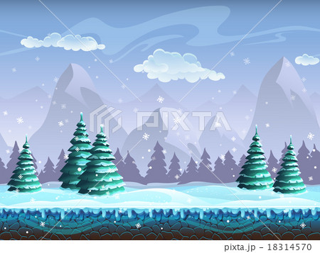 Seamless cartoon winter landscape background Seamless cartoon winter landscape background 18314570