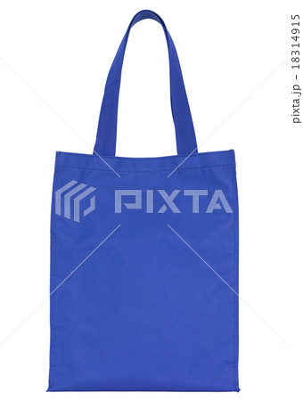 blue shopping fabric bag isolated on white 18314915