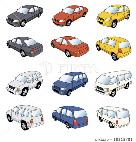 乗用車のイラストのイラスト素材