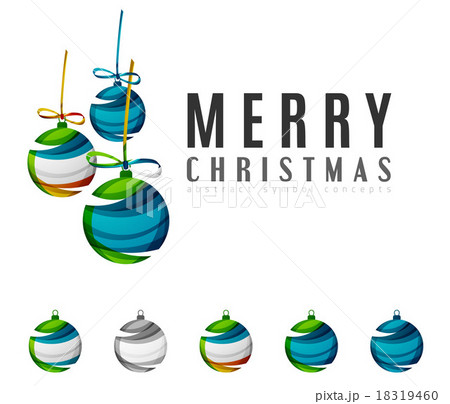 Set of abstract Christmas ball icons, business 18319460