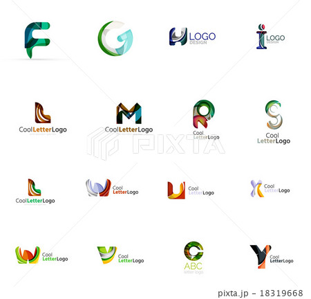 Set of colorful abstract letter corporate logos 18319668