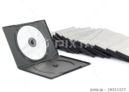 DVD box with disc on white background 18321327
