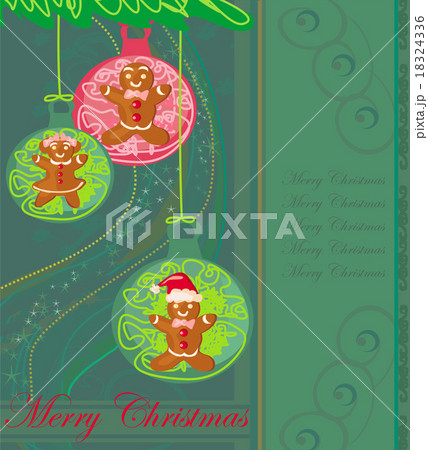 Abstract card with Christmas gingerbread 18324336
