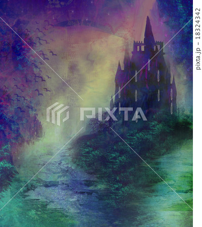 abstract landscape with old castle 18324342