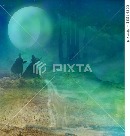 Magic castle and princess with prince Magic castle and princess with prince 18324355