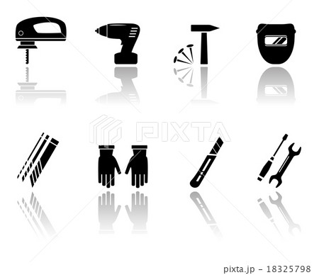 set of worker equipment icons 18325798