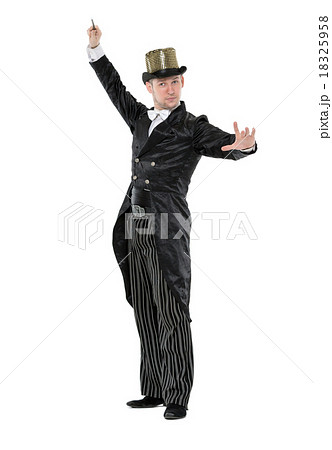 Illusionist Shows Tricks with a Magic Wand 18325958