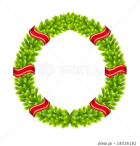 Christmas wreath of fir twigs vector 18326182