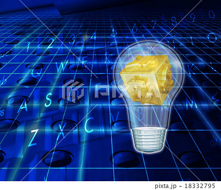 世界金融市場でダイスを振る電球 18332795