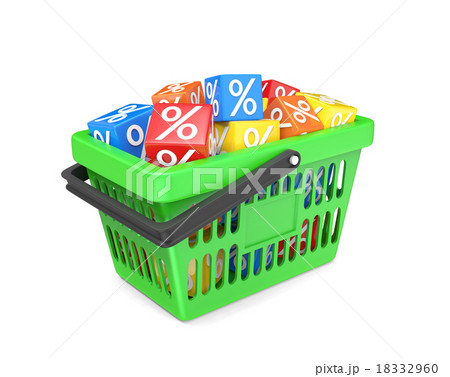 Basket with percent cubes Basket with percent cubes 18332960