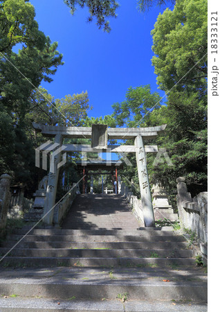 香川県観音寺市「琴弾八幡宮」、378段の石段の途中、源義経奉納と伝わる「木乃鳥居」 18333121