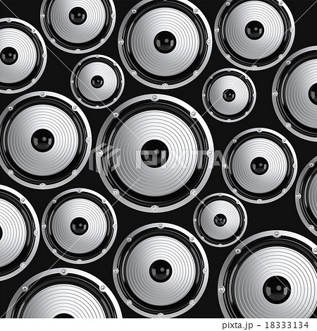 Many elegant white and black loudspeakers Many elegant white and black loudspeakers 18333134
