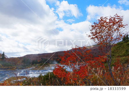 十和田八幡平国立公園の後生掛温泉の紅葉と泥火山 十和田八幡平国立公園の後生掛温泉の紅葉と泥火山 18333599
