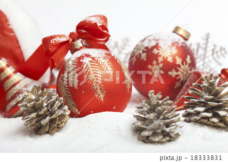 Christmas ball with red bow Christmas ball with red bow 18333831