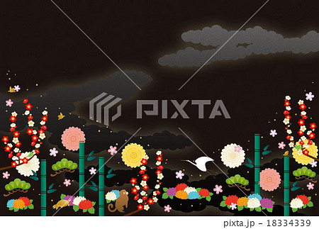 背景素材-初春模様b-7（テクスチャ） 18334339