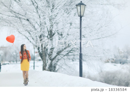 glamorous winter portrait of a girl outside 18336584