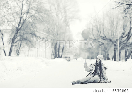 black and white portrait of a young girl winter snow cold monochrome black and white portrait of a young girl winter snow cold monochrome 18336662