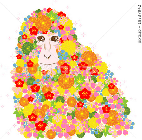 年賀用素材（申年：猿） 18337942