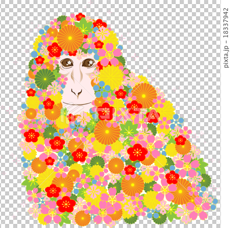 年賀用素材（申年：猿） 18337942