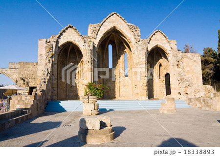 view of medieval church ruins, Rhodes, Greece view of medieval church ruins, Rhodes, Greece 18338893